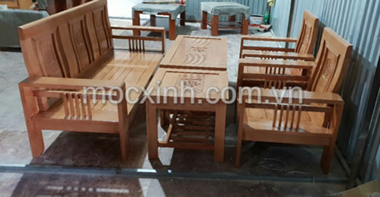 bộ bàn ghế gỗ tay đơn hoa tây