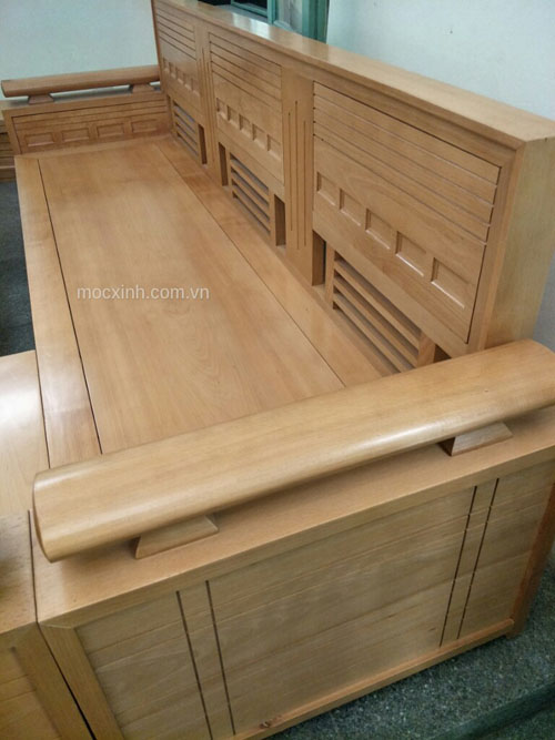 Ghế dài sofa hộp tựa ô nhỏ sồi