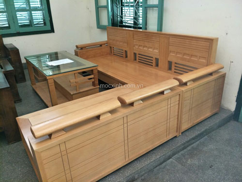 bộ bàn ghế góc phòng khách hộp tựa ô nhỏ