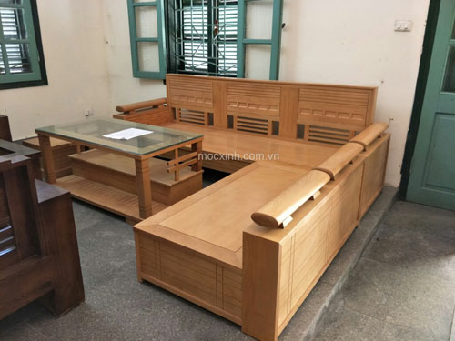 bộ bàn ghế góc phòng khách hộp tựa ô nhỏ