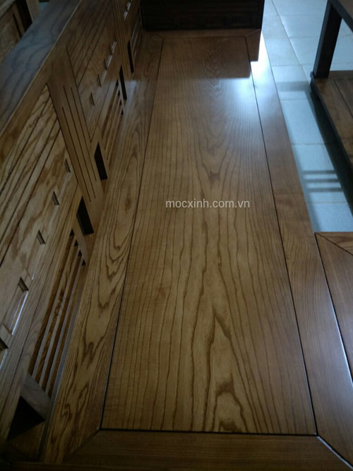 sofa gỗ hộp tựa ô nhỏ sồi nga lau màu óc chó