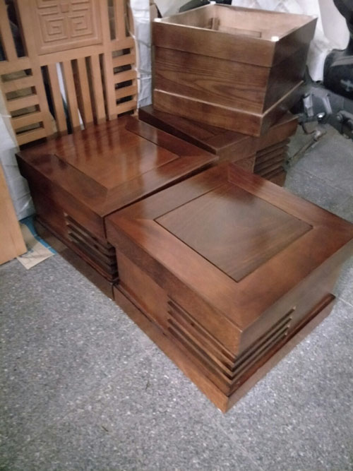 Đôn hộp Sofa góc phòng khách gỗ dâu