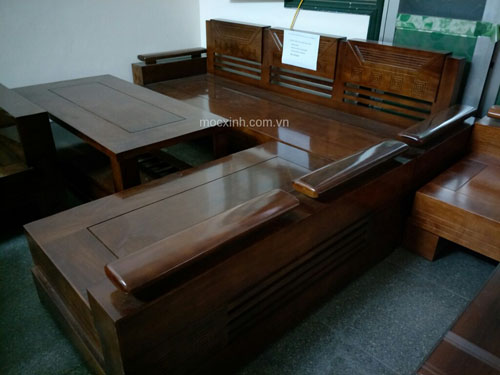 Sofa góc phòng khách gỗ dâu