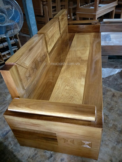 SƠN LÓT văng dài Sofa góc phòng khách gỗ dâu